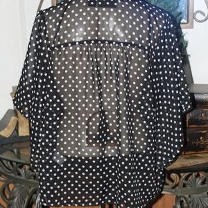 Black Polka Dot Sheer Women's Top